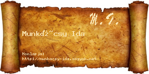 Munkácsy Ida névjegykártya